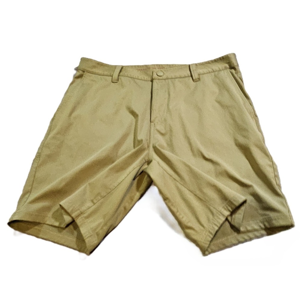 RHONE Commuter Golf Chino Mens 34 Olive Green Polyester Shorts 1-01601